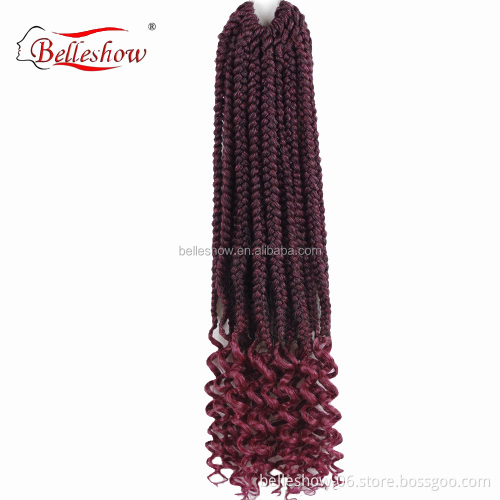 Hot sell wholesale 18inch synthetic hair extensions Senegalese curly twist cheap  new fashion  box  Hair